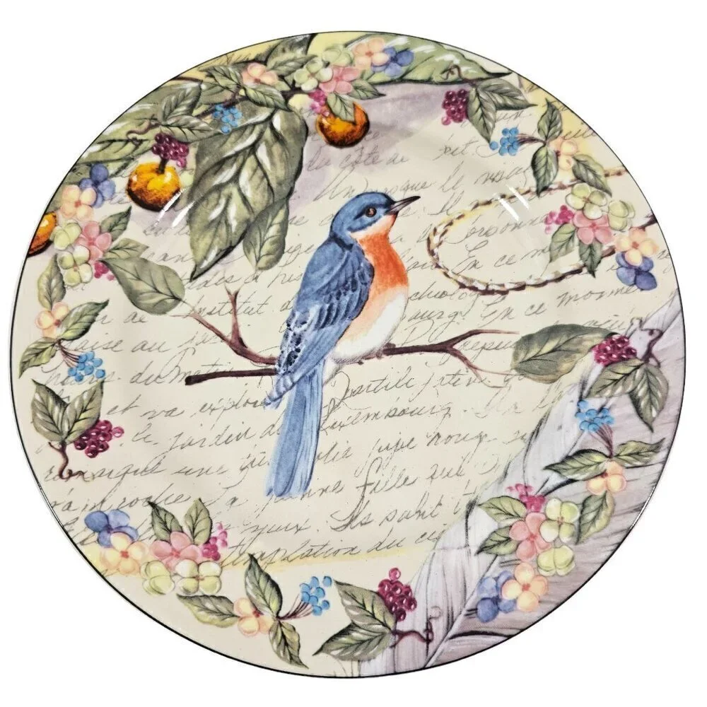 American Atelier At Home Morning Song Bird Salad Luncheon Plates – Set of 3